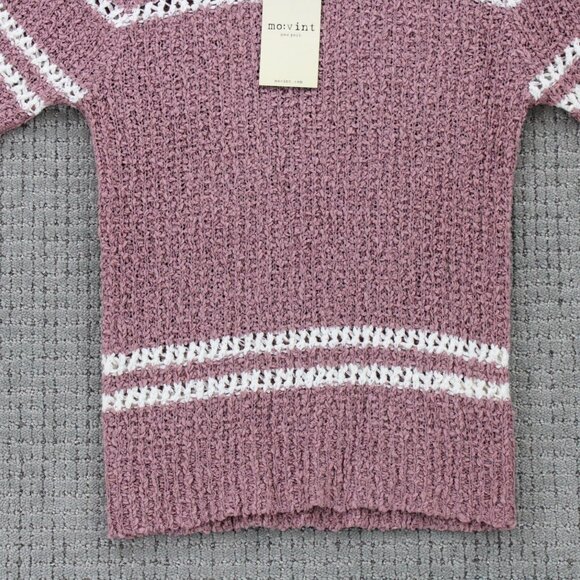Mo:vint New York Shirt Top Womens Small S Gray Knit Short Sleeve Crewneck NWT - Picture 4 of 9